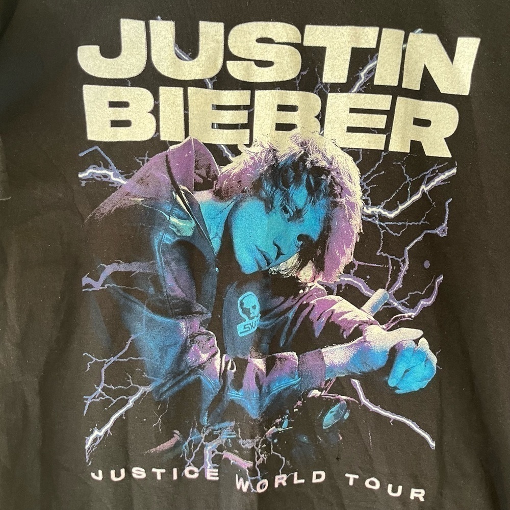 Women's Justin Bieber Justice World Tour 2022 Concert T Shirt Sz Large - Picture 3 of 5